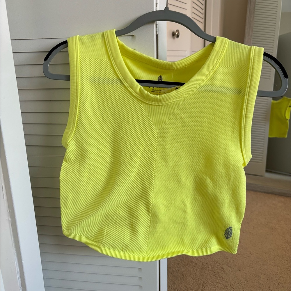 Free People Movement Free Throw Muscle Tank in Sour Citrus